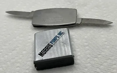 Vintage Zippo Advertising Tape Measure & Zippo Money Clip Knife • $17.99