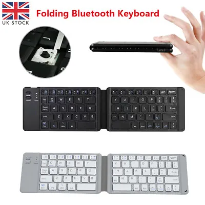Mini Wireless Bluetooth Keyboard Foldable For Windows Android IOS IPad UK • £13.18