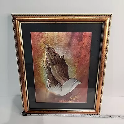 Vintage Dufex Foil Art Albrecht Dürer's Praying Hands Print In Frame • $14.99