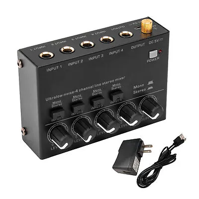 Ultra Low Noise 4 Channel Line Stereo Mixer Mini Audio Mixer For Sub-Mixing H0S4 • $17.56