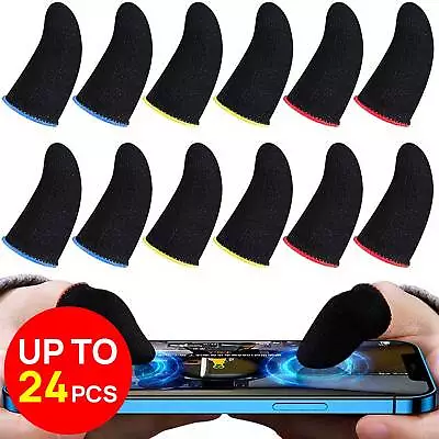 $7.85 • Buy 12/24X Gaming Finger Sleeve Mobile Controllers TouchScreen Glove Thumb Covers