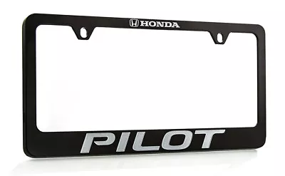 Honda Pilot Black Powder Coated Metal License Plate Frame Holder 2 Hole • $41.95