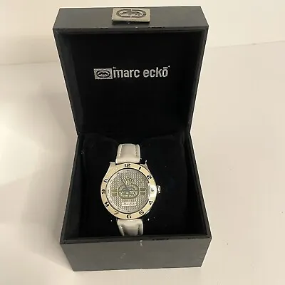 NEW Marc Ecko Women’s White/Cream Leather Watch E09502M2 Needs Battery • $67.99
