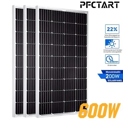 600W Watt Mono Solar Panel 12V Battery Charger RV Camping Home Off-Grid Boat PV • £278.99