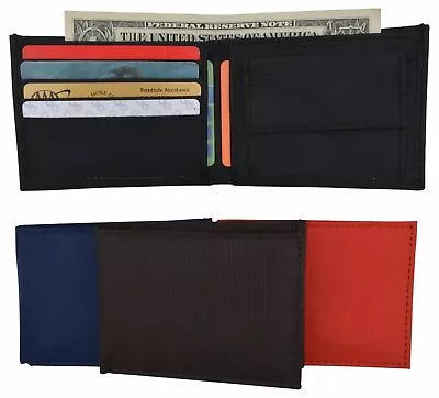 New Boys Slim Thin Nylon Bifold Wallet With Coin Pouch • $10.99