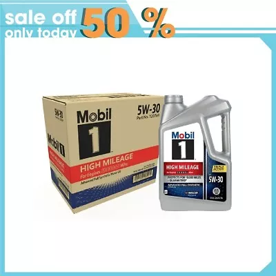 Mobil 1 High Mileage Full Synthetic Motor Oil 5W-30 5 Quart (Pack Of 3) • $68.77