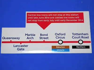 London Underground Central Line Tube Carriage Map Overlay Sticker 2014 Unused • £4.95