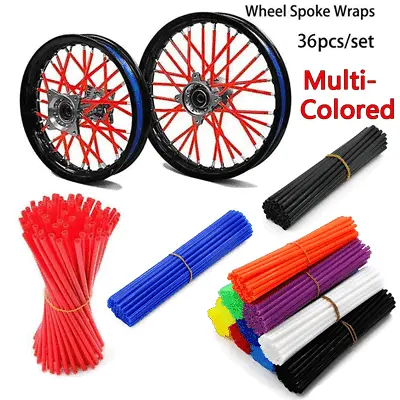 36pcs Motorcycle Dirt Bike Universal Spoke Skins Covers Wheel Rim Protector Wrap • $3.95