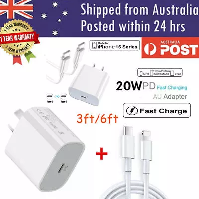 For IPhone 15/14/13/Pro/12/11/iPad PD 20W Type-C Wall Fast Charger Power Adapter • $6.99
