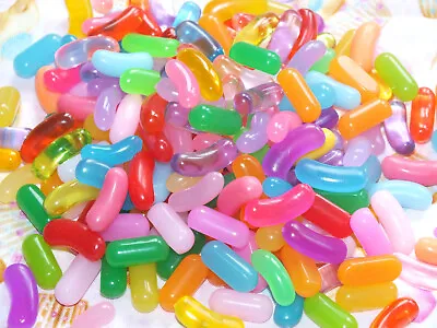 Super REALISTIC FAKE Jelly Beans Resin Food Kawaii 3D NOT Flatback CRAFT CHARMS • £4.99