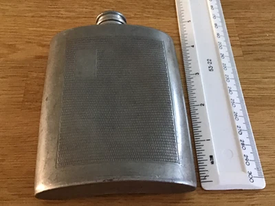 £6 • Buy Vintage Sheffield Pewter 4.5” 6oz Hip Flask In Good Used Condition