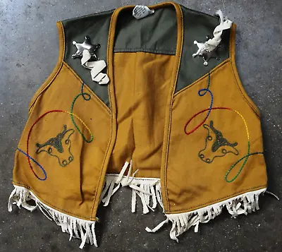 Walls Of Texas Youth Size 5 Western Cowboy Sheriff Embroidered Vest Costume! • $19.95