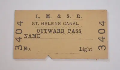 Railway Ticiket LM&SR St Helens Canal Outward Pass • £2.50
