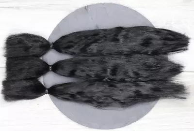 Mohair Doll Hair Color Ultra Black 8-11   0.35 Oz Locks Angora DIY Baby Reborn • $10.98