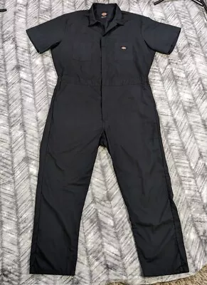 Dickies Work Overalls Mens XL Regular Black Mechanic Jumpsuit Coveralls Hip Hop • $29.95