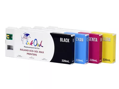 4x220ml InkOwl Compatible Cartridge Pack For Roland ECO-SOL MAX • $184.95