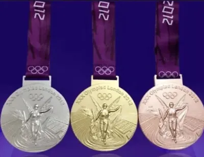 £37.99 • Buy 2012 London Olympic GOLD+SILVER+BRONZE Set Of 3 Medals +Ribbon 1:1 Size +Weight