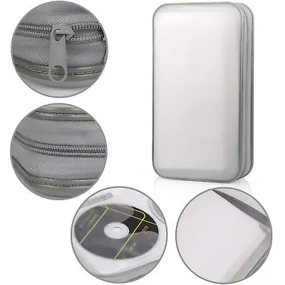 CD DVD Carry Case Disc Storage Holder CD Sleeve Wallet Ideal For In Car WHITE • £7.99