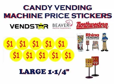 Bulk Vending Label Candy Machine PRICE Sticker $1 • $3.99