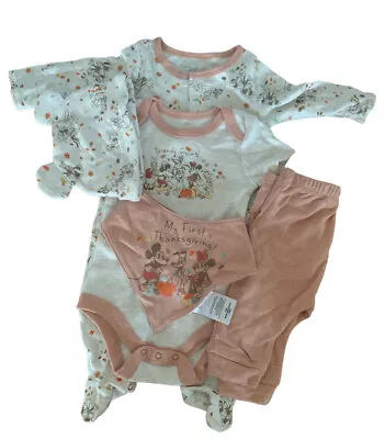 Fast Shipping NWT Mickey Mouse My First Thanksgiving Baby Girl/Boy 5pc Size 0-3 • $16.95