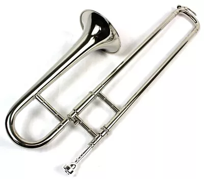 Brand New Bb Mini Trombone W/ Case And Mouthpiece- Nickel Plated Finish  • $399