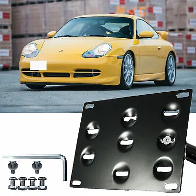 Tow License Plate Mount Bumper Bracket Relocator Black For Porsche 911 1994-2011 • $22.88