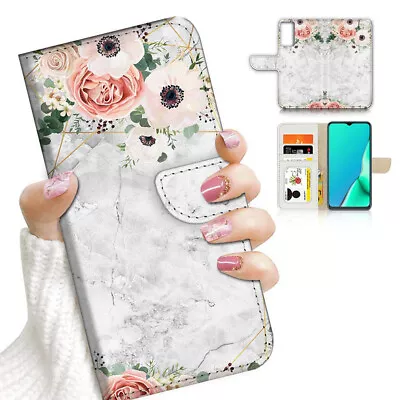 ( For Optus X Sight 2 ) Wallet Flip Case Cover AJ23737 Flower Marble • $12.99