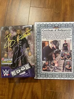 Signed Wwe Mattel Elite Ringside Exclusive Edge Hawkins Ryder Autograph Auto • $125
