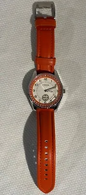 Fossil Women's Watch Orange Leather Band Naturally Modern NIB • $99.95