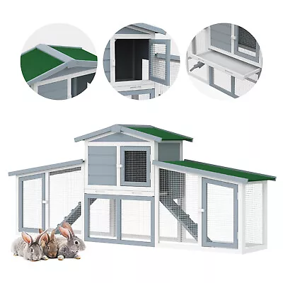 Advwin Rabbit Hutch Chicken Coop Extra Large Run House Cage Wooden Bunny Outdoor • $145.99