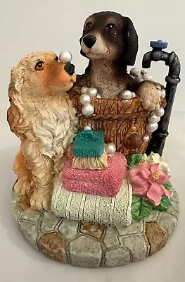 1997 Glama Dogs Bubble Bath Decorative Collectible Ceramic Figurine Vintage • $22.46