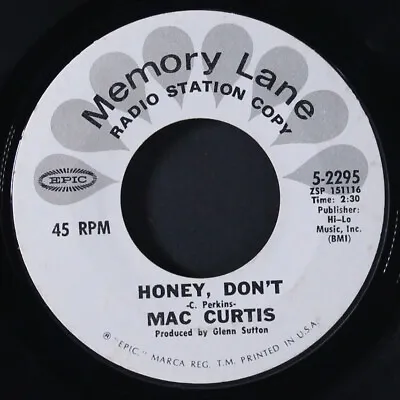 MAC CURTIS: Honey Don't / Don't Make Love EPIC 7  Single 45 RPM • $5