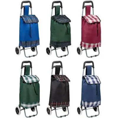 £11.95 • Buy Folding 2 Wheel Lightweight Wheeley Shopping Travel Trolley Cart Luggage Bag 31L