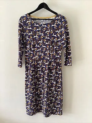 Gorgeous Ladies Boden Blue Hare/Rabbit Print Dress UK Size 10R Excellent Con • £21.99