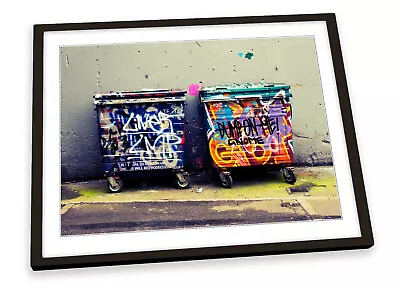 Graffiti Trash Bins Urban FRAMED ART PRINT Picture Poster Artwork • $64.99