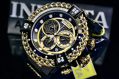 NEW Invicta 56MM BOLT HERCULES RESERVE SWISS MOVT Black Dial Chrono Strap Watch • $153.99