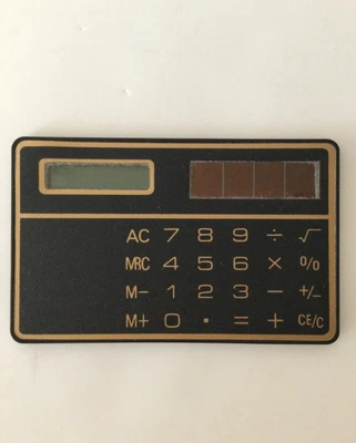 £10 • Buy Vintage Mini Pocket Calculator Slim Credit Card Sized 8cm X 5cm Ideal Pocket Bag
