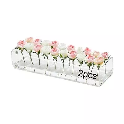 2pcs Clear Acrylic Modern Vases30Inches Rectangular Flowers Vases Long Recta... • $40.77