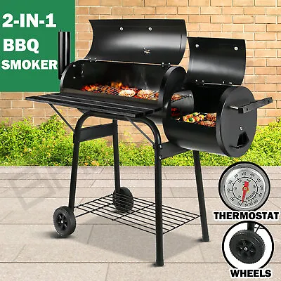 $145 • Buy 2in1 BBQ Smoker Charcoal Grill Roaster Portable Offset Outdoor Camping Barbecue