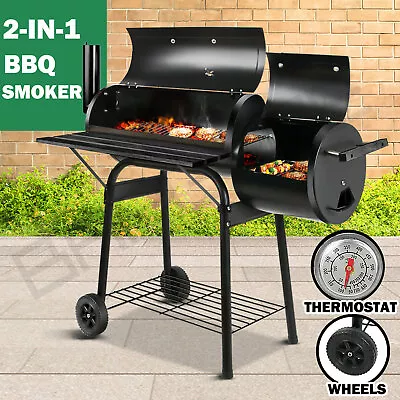 $145 • Buy 2in1 BBQ Smoker Charcoal Grill Roaster Portable Offset Outdoor Camping Barbecue