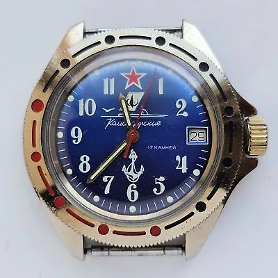 Vintage USSR Vostok Amphibia 2414 SU Diver Military Soviet 17 Jewels - BEST • $101.62
