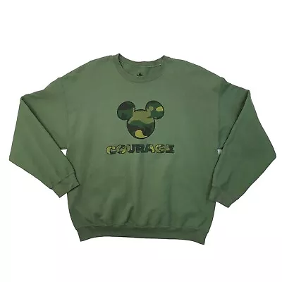Disney Sweatshirt Mens XL Extra Large Camo Mickey Mouse Courage Veterans Day • $29.94
