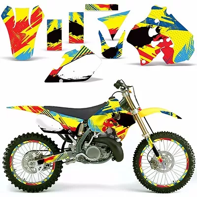 Decal Graphic Kit Suzuki RM 250 RM250 Dirt Bike Number Backgrounds Deco 96-98 MO • $79.95