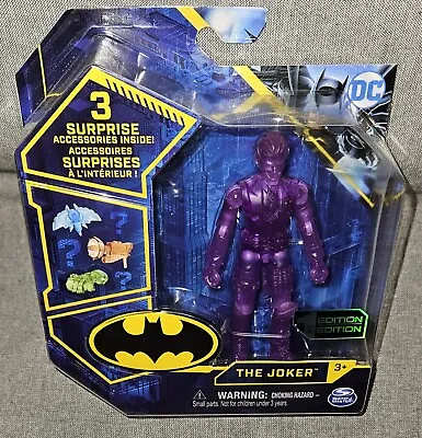 DC The Joker 4  Action Figure ~ HTF Super Rare TRANSPARENT PURPLE ~ NEW MIB • $7