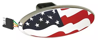 US FLAG LIGHTED Hitch Cover Hitch Plug Fits 2  & 1 1/4  Receiver Plug • $27.99