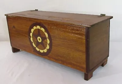$195 • Buy Vintage Country Primitive Wood Chest Box With PA Dutch Hex Sign With Star!