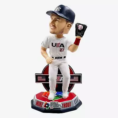 Mike Trout Team USA 2023 World Baseball Classic Fielding Home Uniform Bobblehead • $99.99