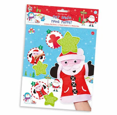 Make Your Own Felt Father Christmas Hand Puppet Craft Set Xmas Santa Gift Idea • £2.99