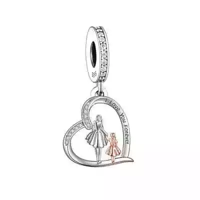 S925 Silver & Rose Gold Mother Mum Daughter  I Love You Charm -YOUnique Designs • $31.99