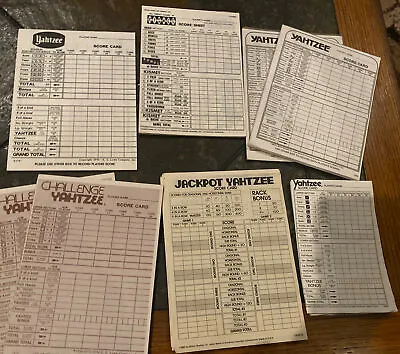 Vintage Yahtzee Score Cards Assorted Score Lot Of 6 Styles Games See Pics • $15